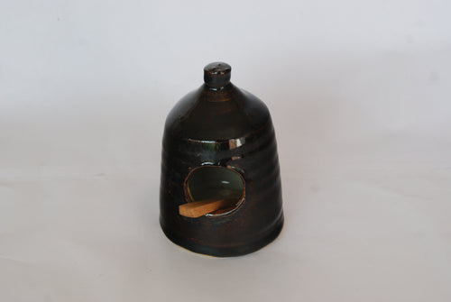 Salt pig - dark brown outside, cream inside